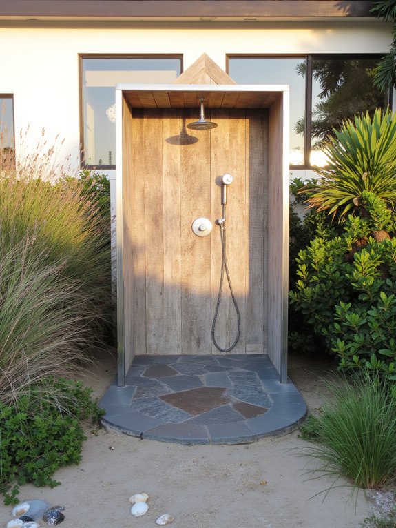 chic outdoor beach showers
