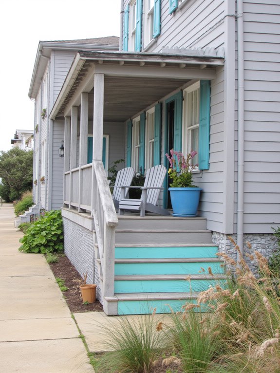 coastal accents in blue