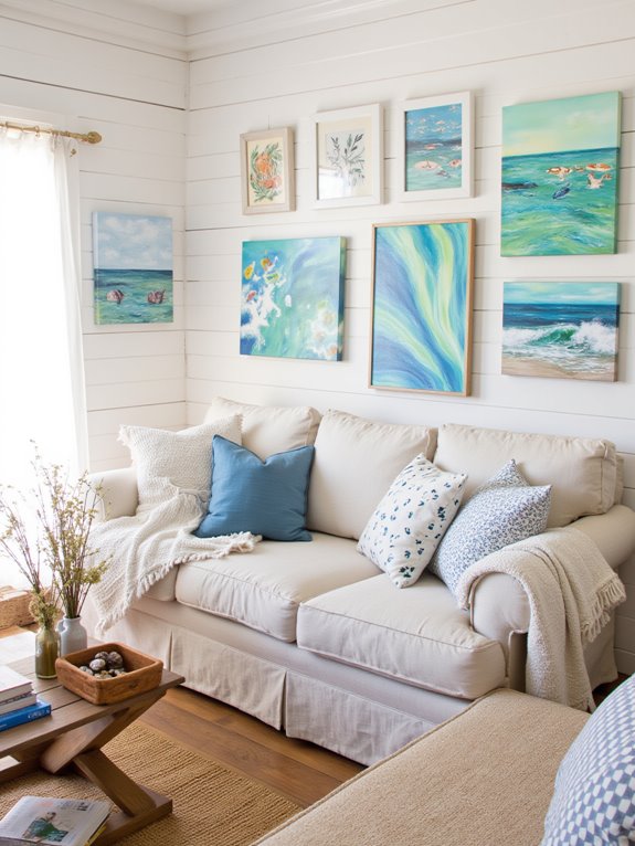 coastal artwork brightens walls
