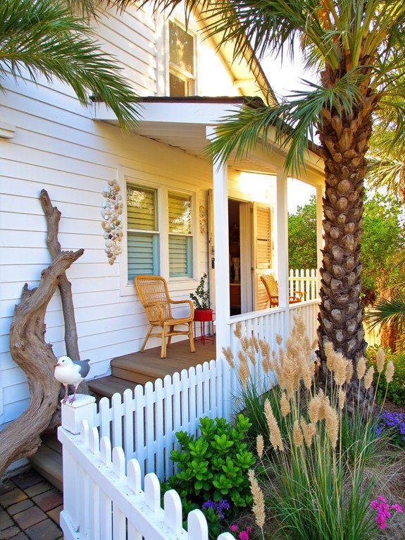 coastal artwork enhances ambiance