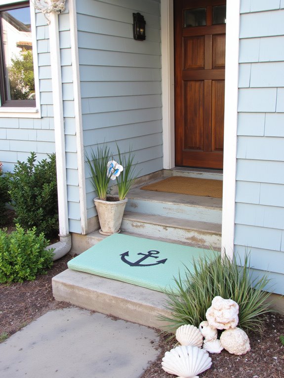 coastal themed welcome mat