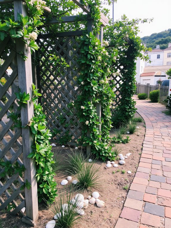 coastal vines on trellises