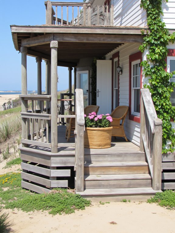 coastal wood balcony charm