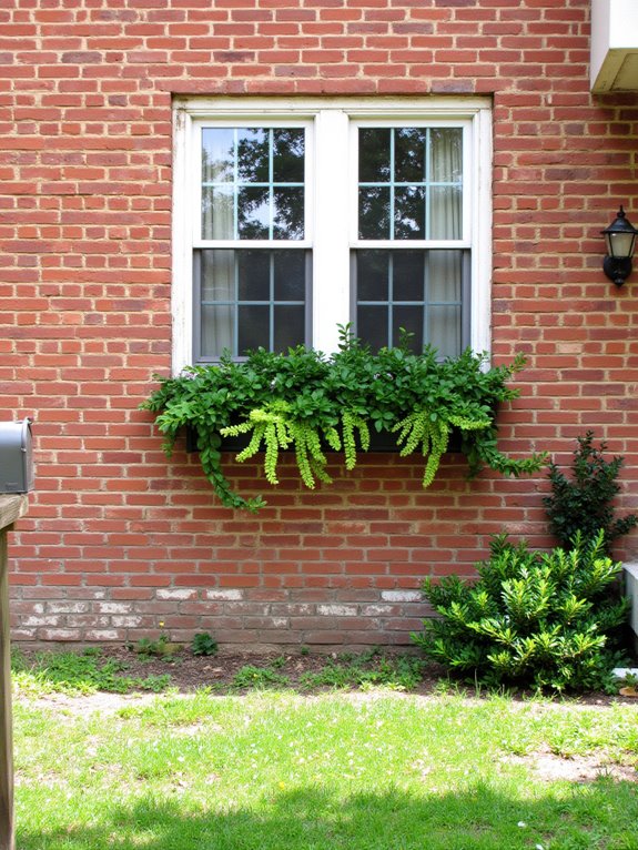 colorful flowers in window boxes