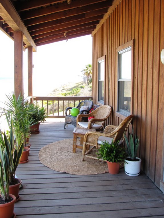 comfortable coastal porch design