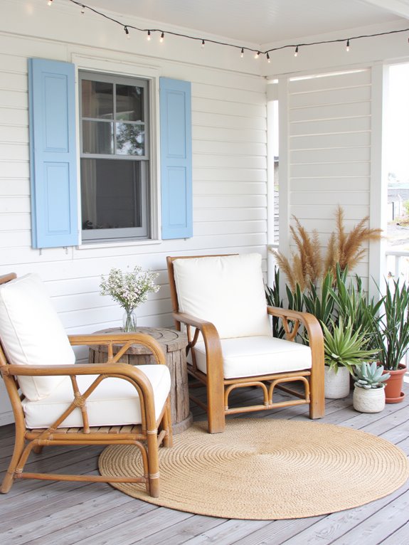 comfortable stylish porch furnishings