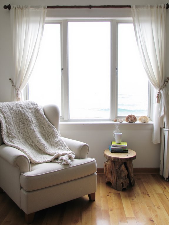cozy coastal reading nook