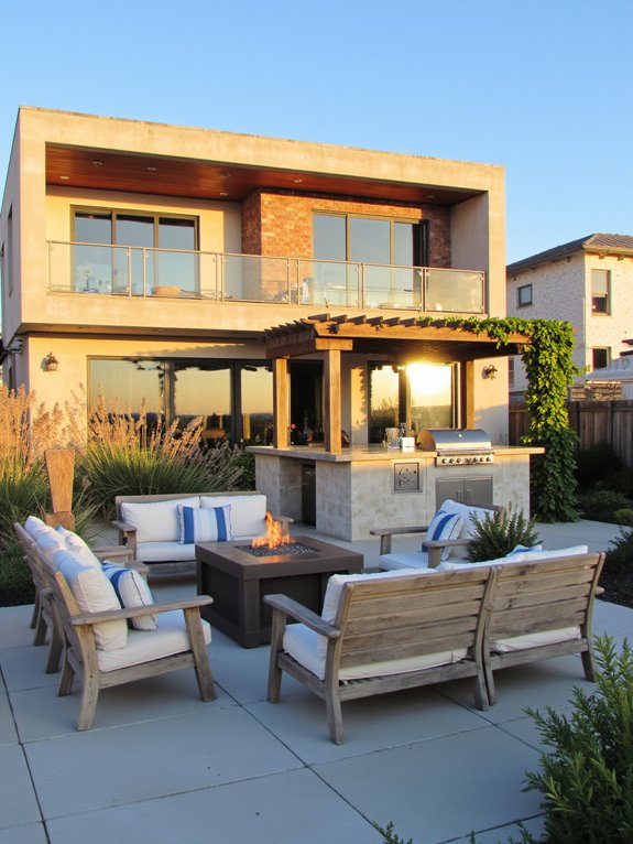 cozy fire pits outdoor kitchen
