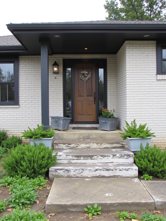 dark trim light brick