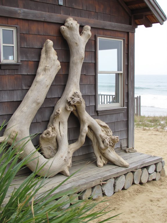 driftwood enhances coastal design