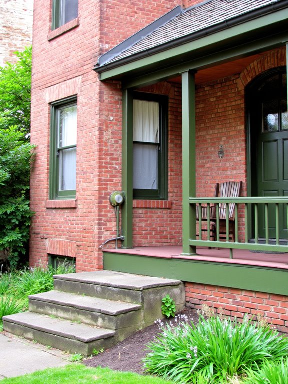 earthy olive green trim