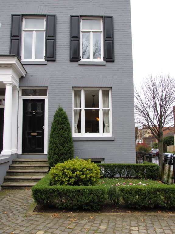 elegant gray georgian exteriors