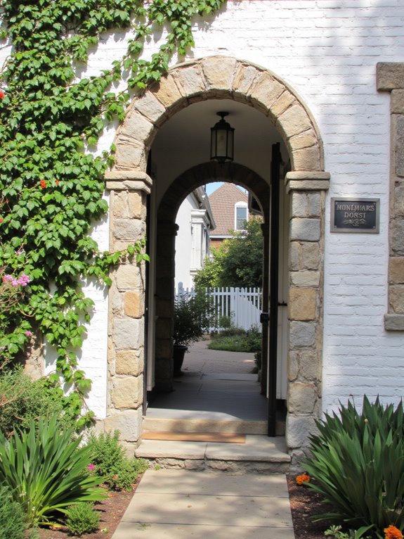elegant stone archway contrast