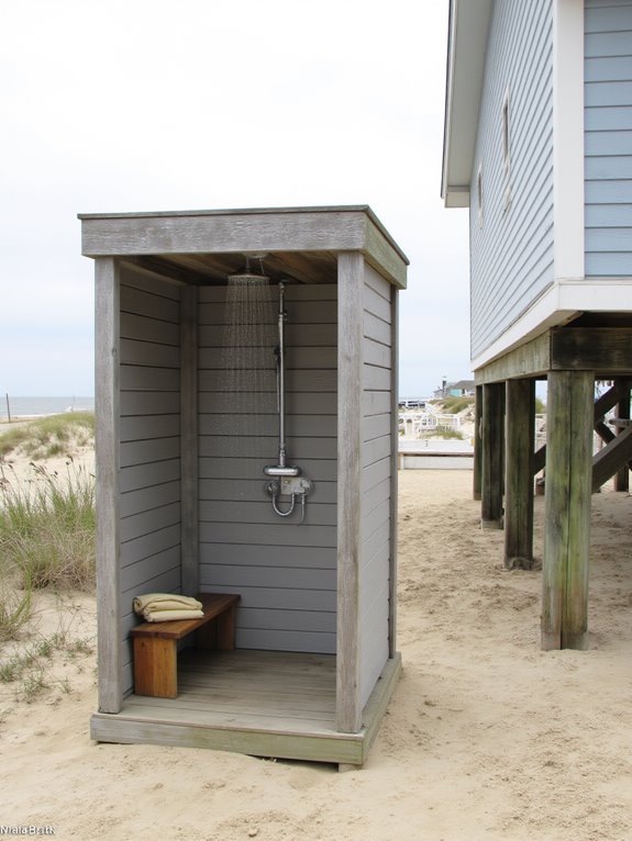 functional coastal outdoor showers