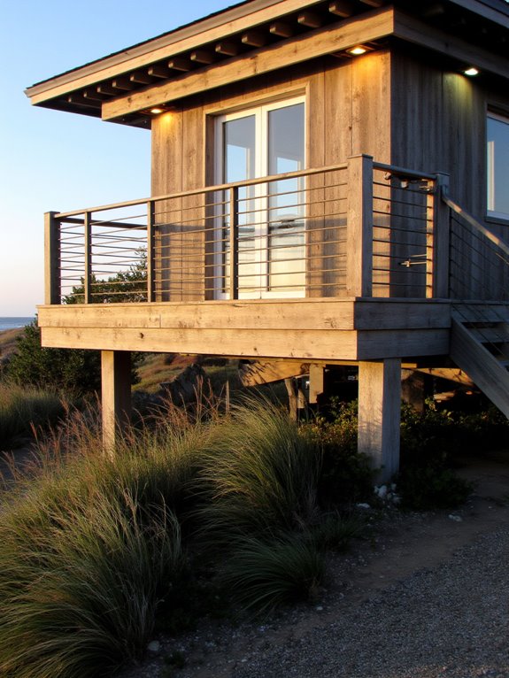 glowing railings enhance ambiance