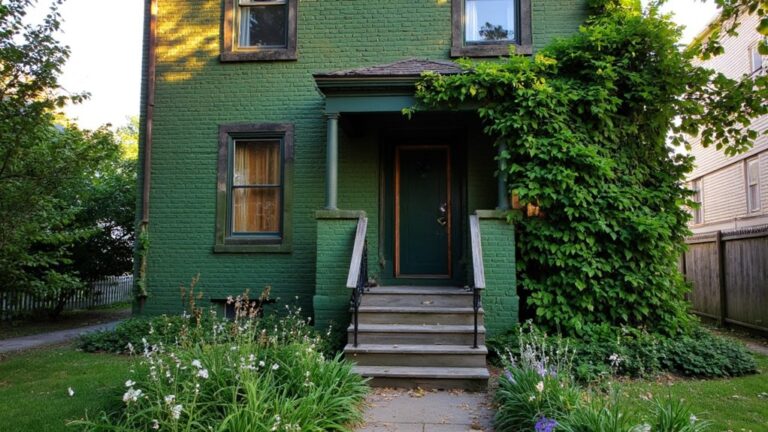 green painted brick ideas