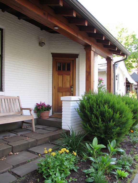 harmonious brick and wood