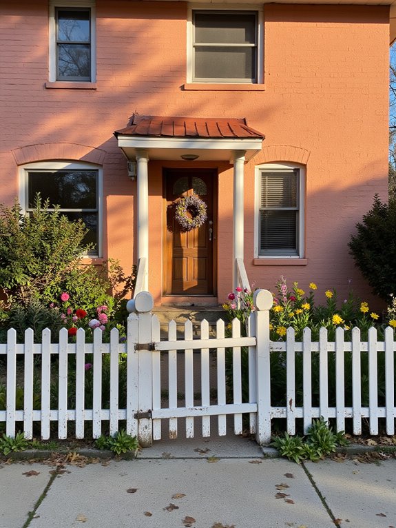 inviting soft peach entrance
