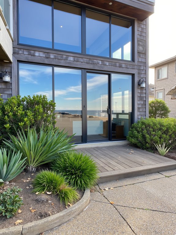 large windows ocean views