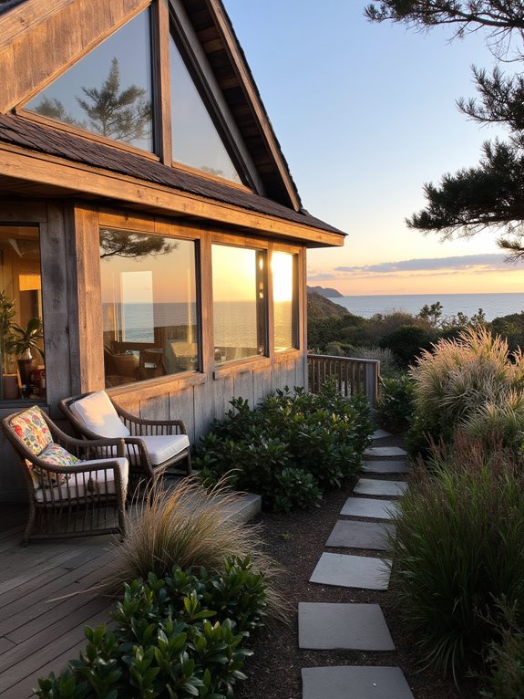 large windows ocean views