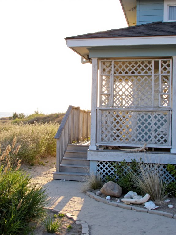 lattice railings enhance privacy