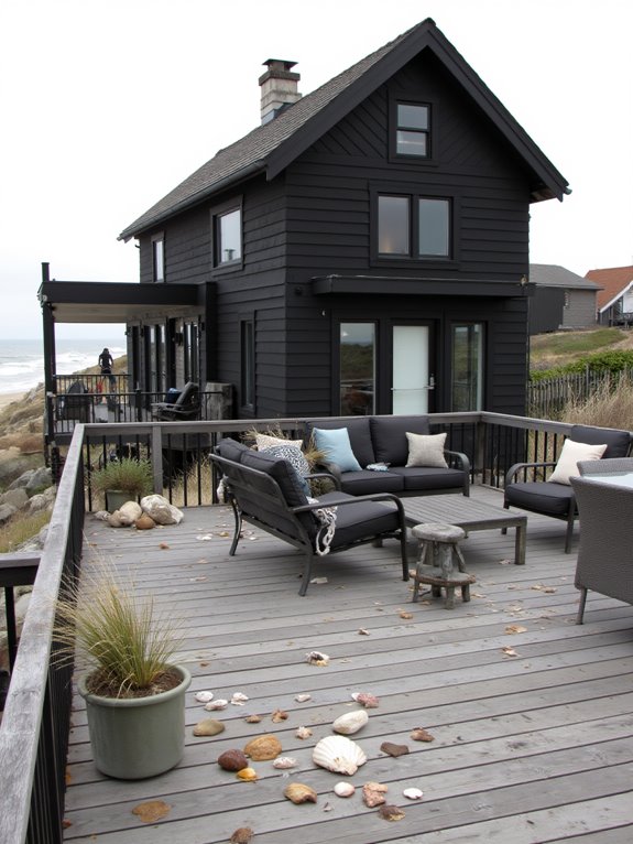 light woods and stone