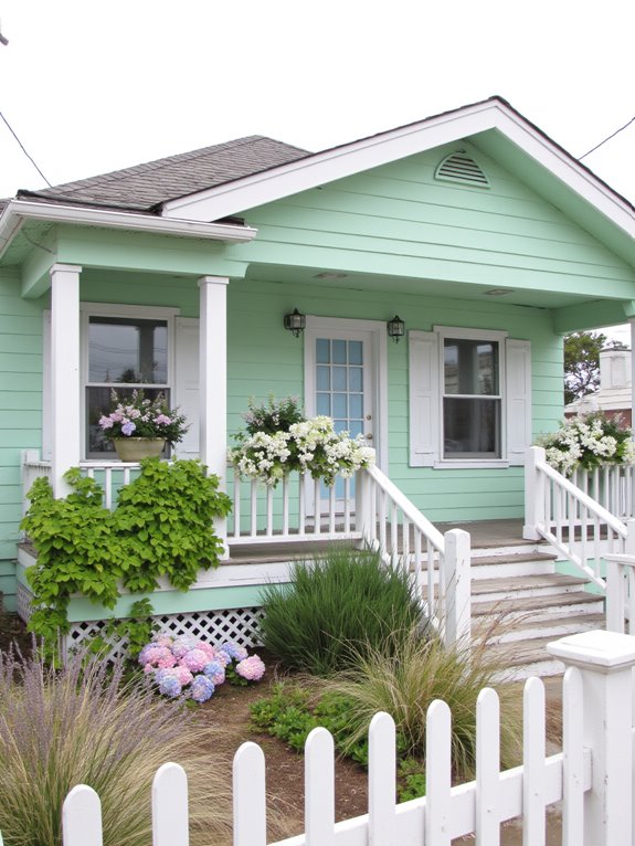 minty greens soft blues