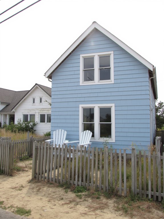 misty blue coastal tranquility