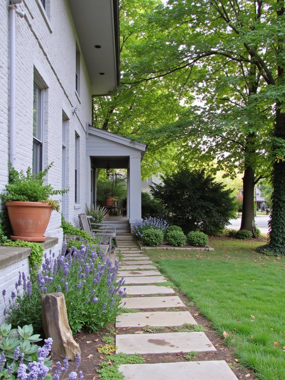 modern landscaping for gray homes