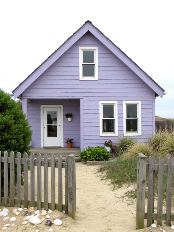 muted lavender beach elegance