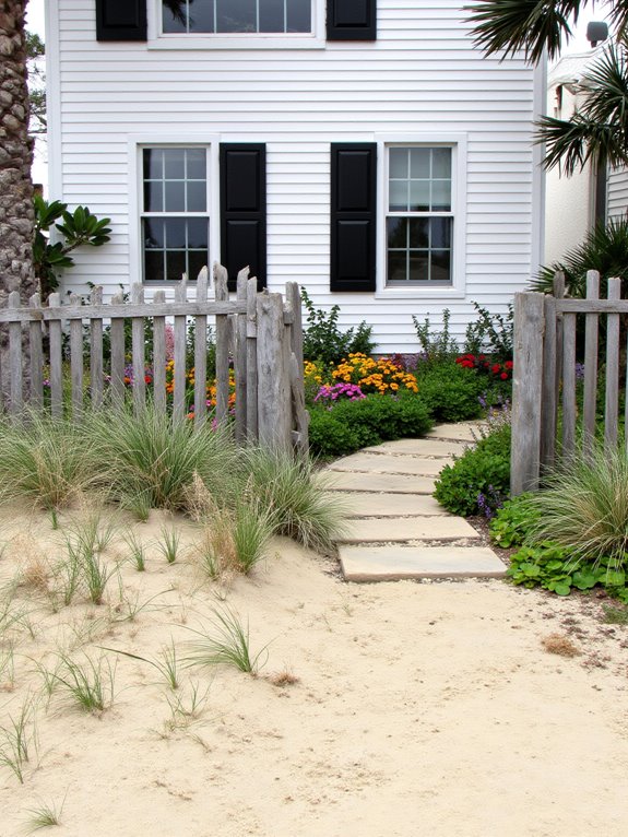 native plants and seating