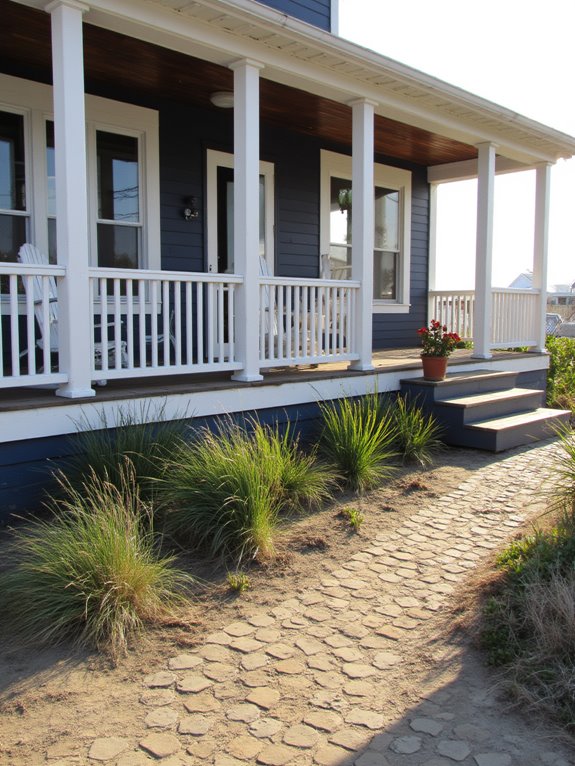 navy beach house charm