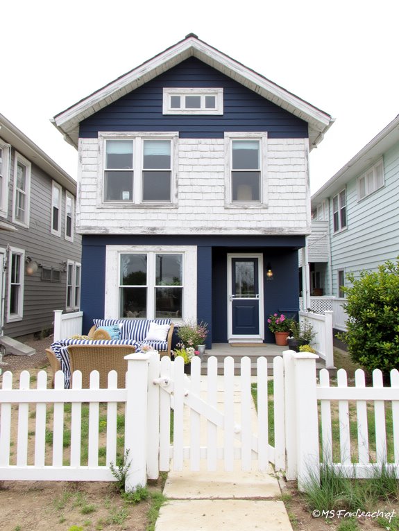 navy blue beach house customization