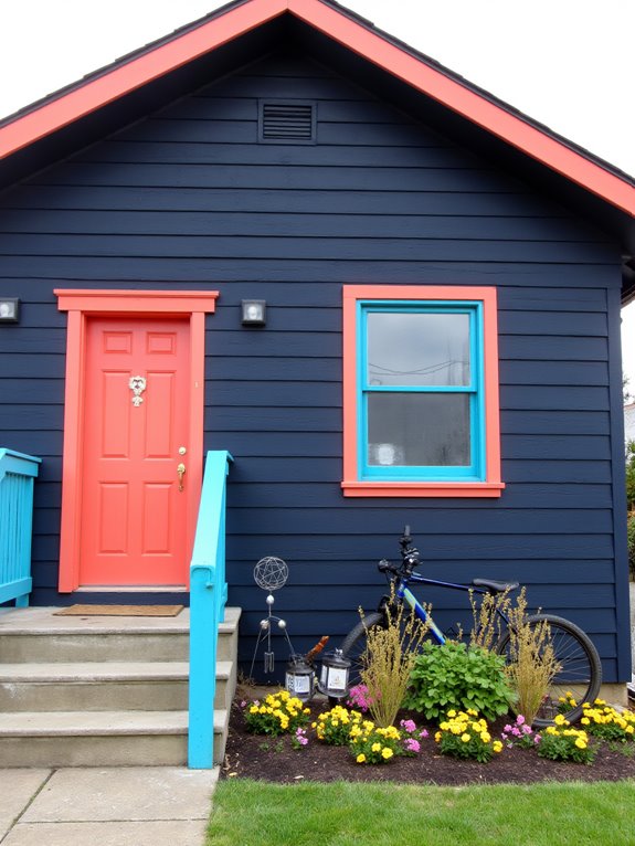 navy blue vibrant accents