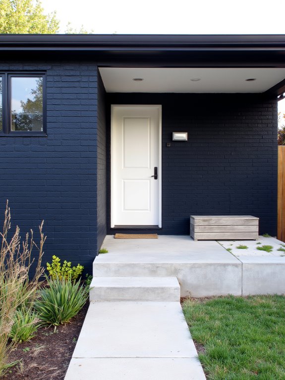 navy brick enhances minimalism