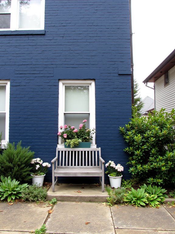 navy brick home transformations
