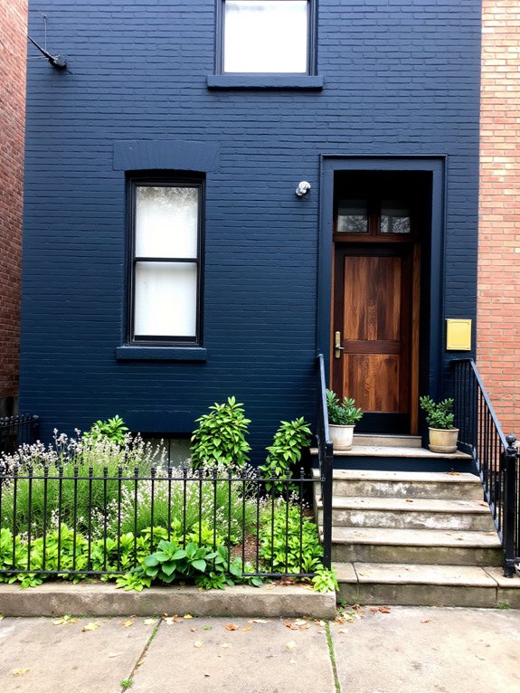 navy brick urban sophistication