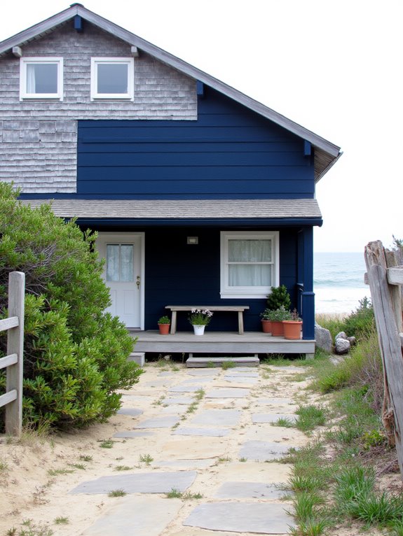 navy homes light roofs