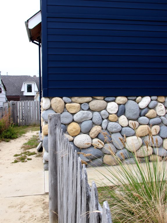 navy stone facade harmony