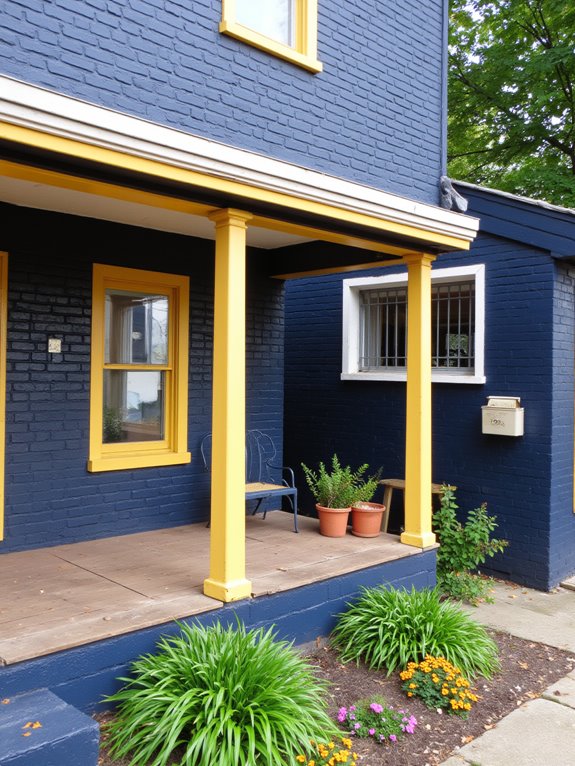 navy with vibrant trim