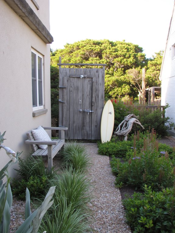 outdoor shower for convenience