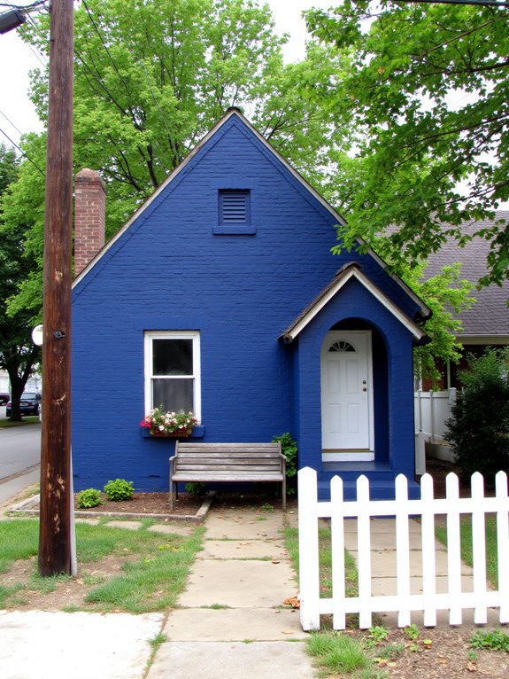 paint brick home blue