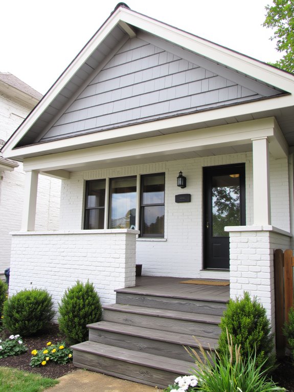 painted brick and siding