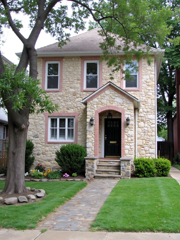 painted brick architectural accents