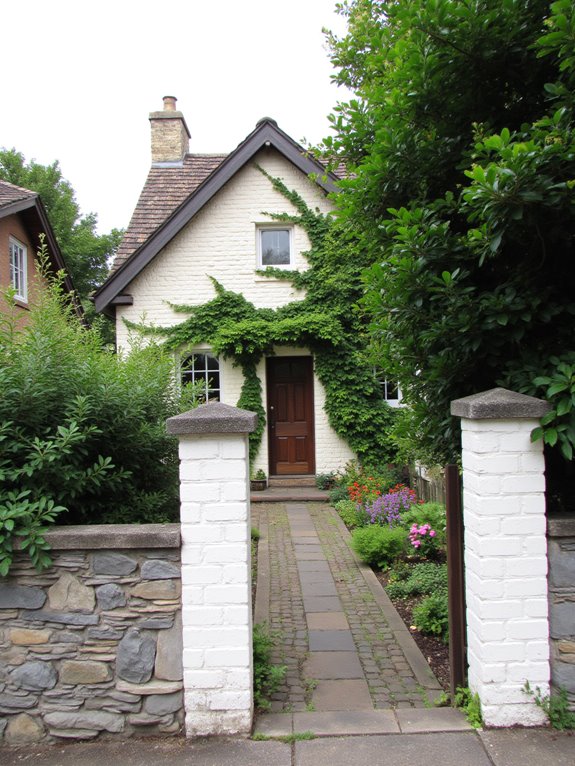 painted brick cottage charm