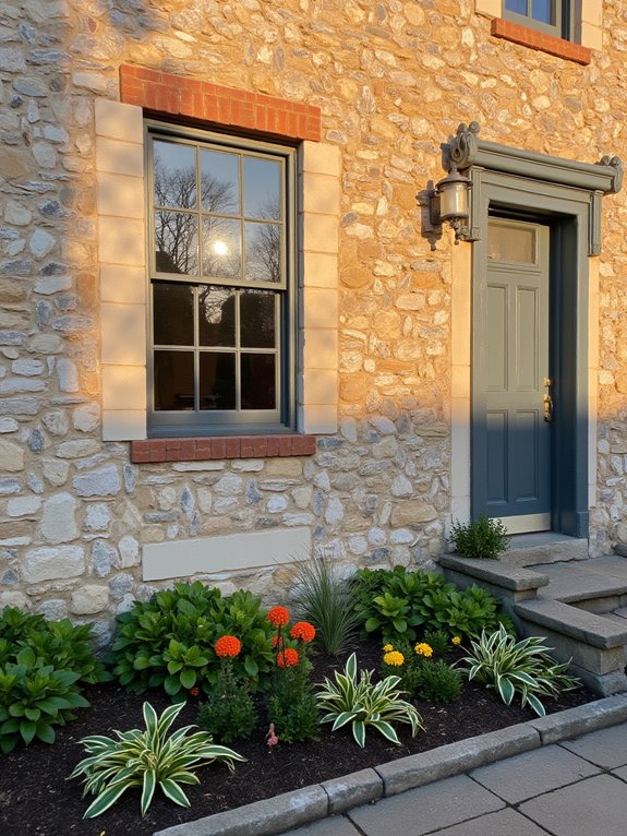 painted brick window accents