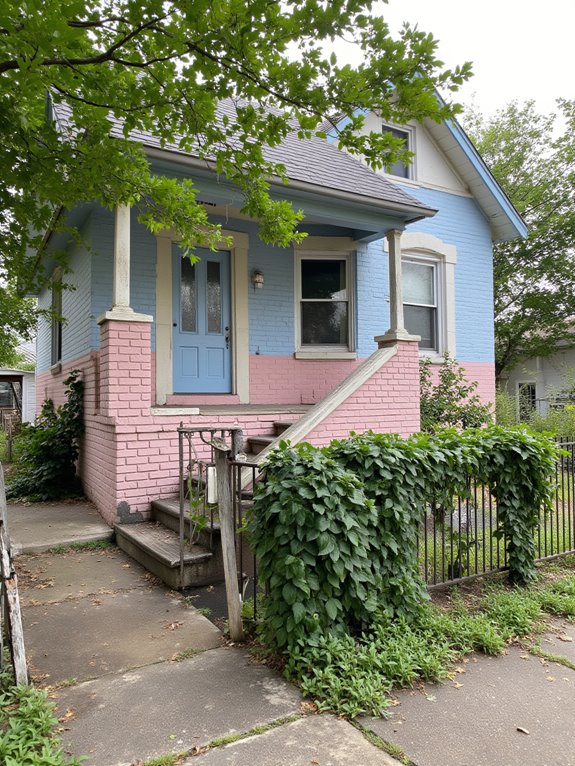 pastel brick home transformation