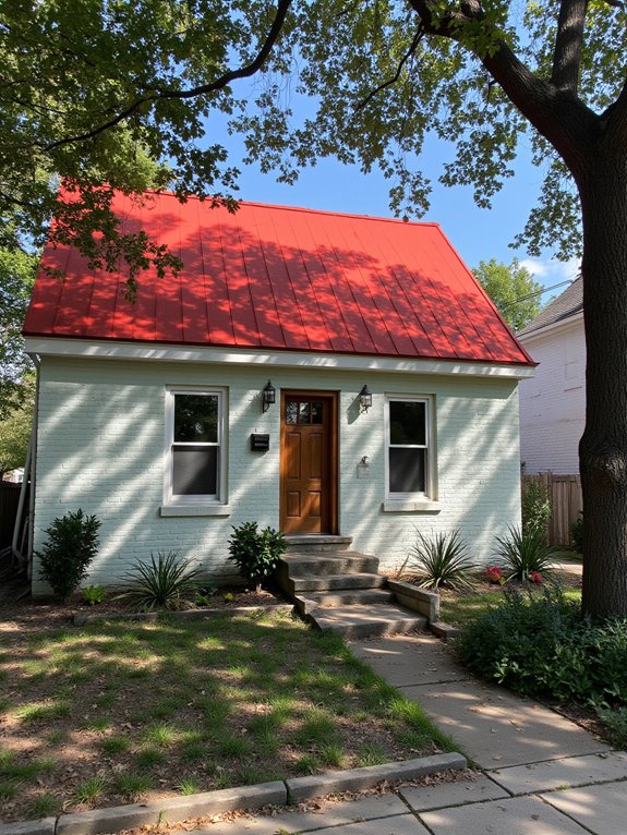pastel hues enhance roofs