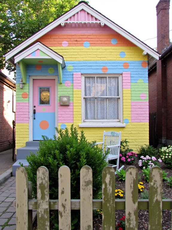 playful painted brick patterns