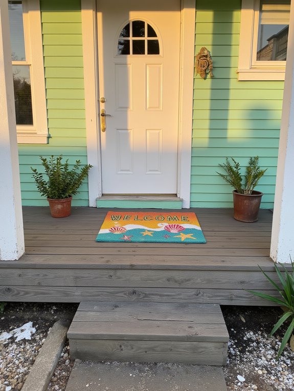 quirky beach house welcome mat